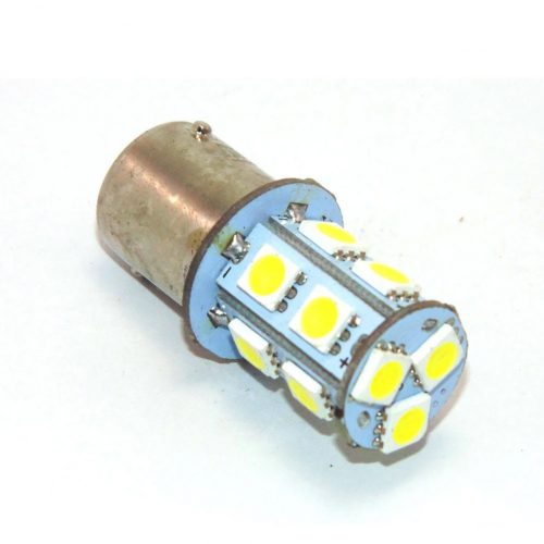 Лампа LED вказівників поворотів і стоп-сигналів (12SMD) BA15S 12V WHITE <TEMPEST>